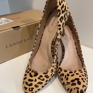 Lands End Ladies Calf-hair Cheetah Pump size 8.5